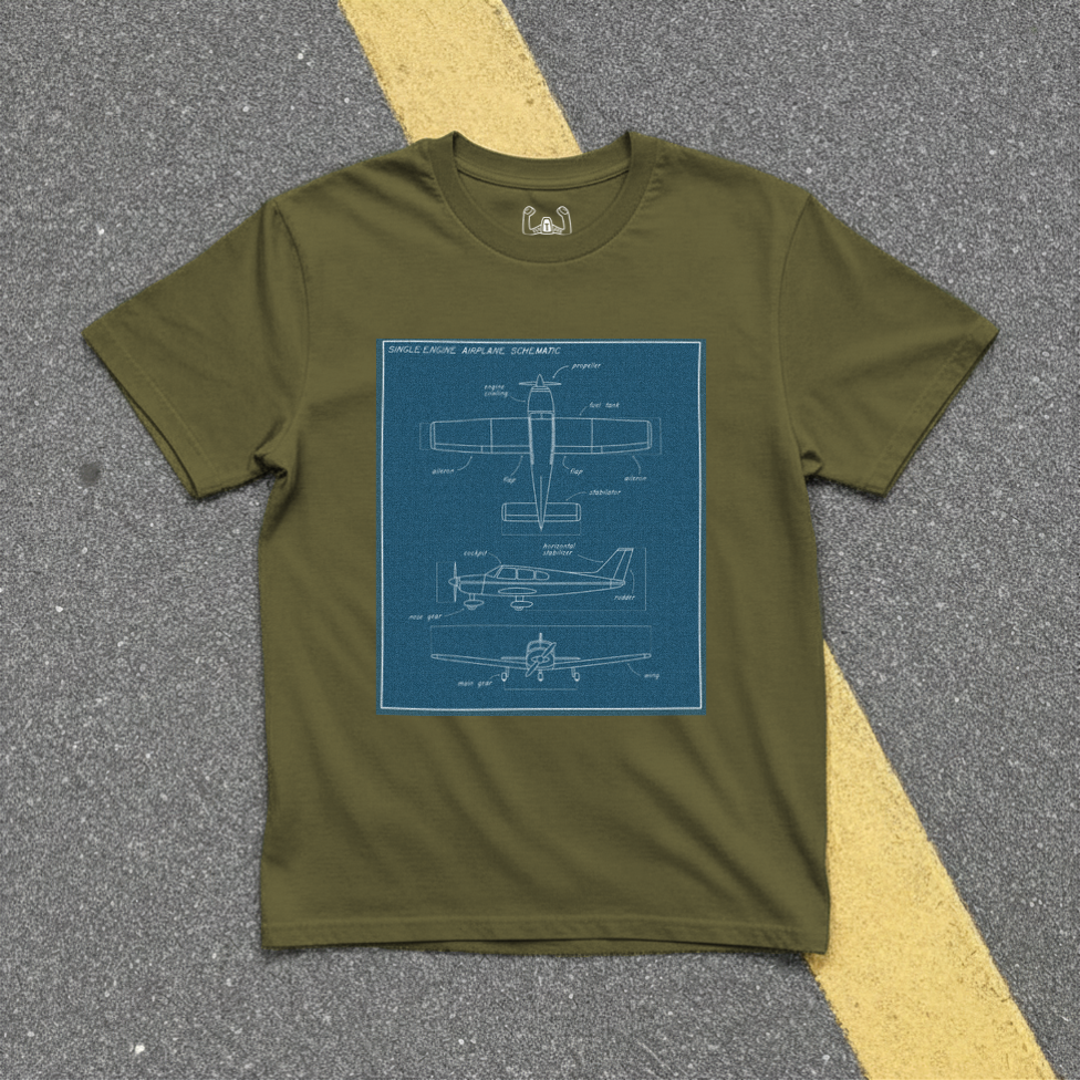 GA Airplane Schematic Tee