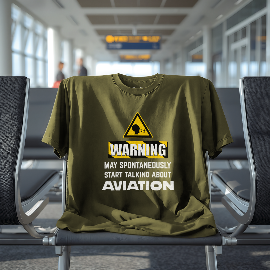 WARNING: May Spontaneously Start Talking About Aviation Tee