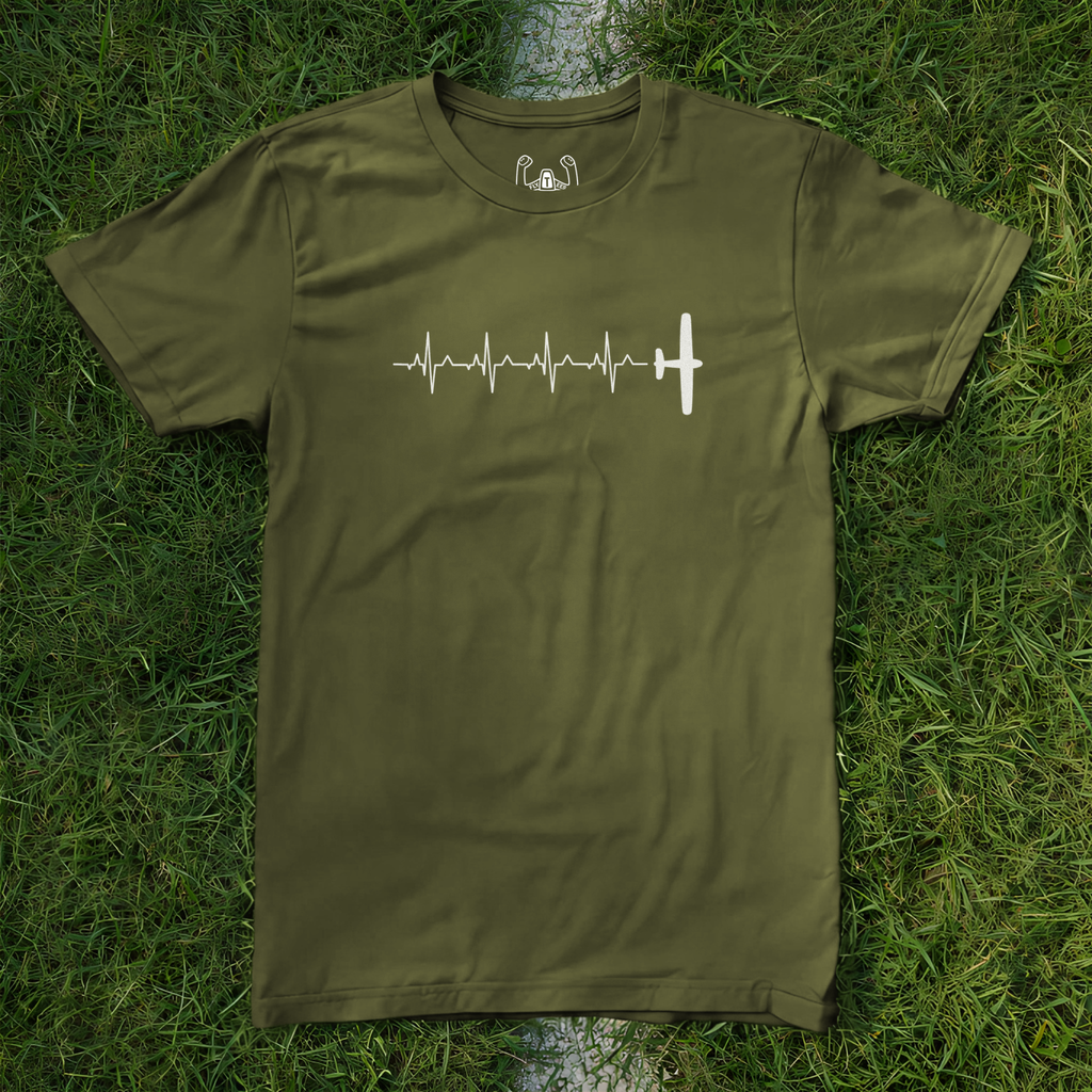 Glider Airplane Heartbeat Tee